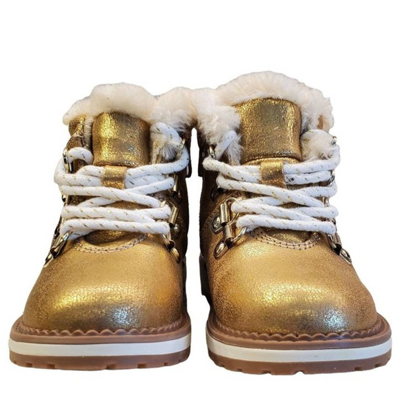 Cat and Jack Gold Reed Boots Fur Lined Winter Boots Toddler Size 6 - Picture 4 of 13